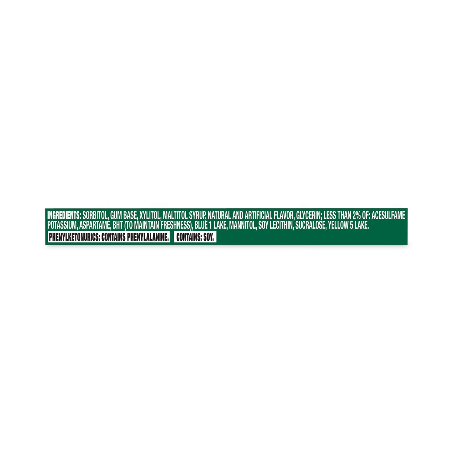 Sugar-Free Gum, Spearmint, 14 Pieces/Pack, 12 Packs/Carton, Ships in 1-3 Business Days