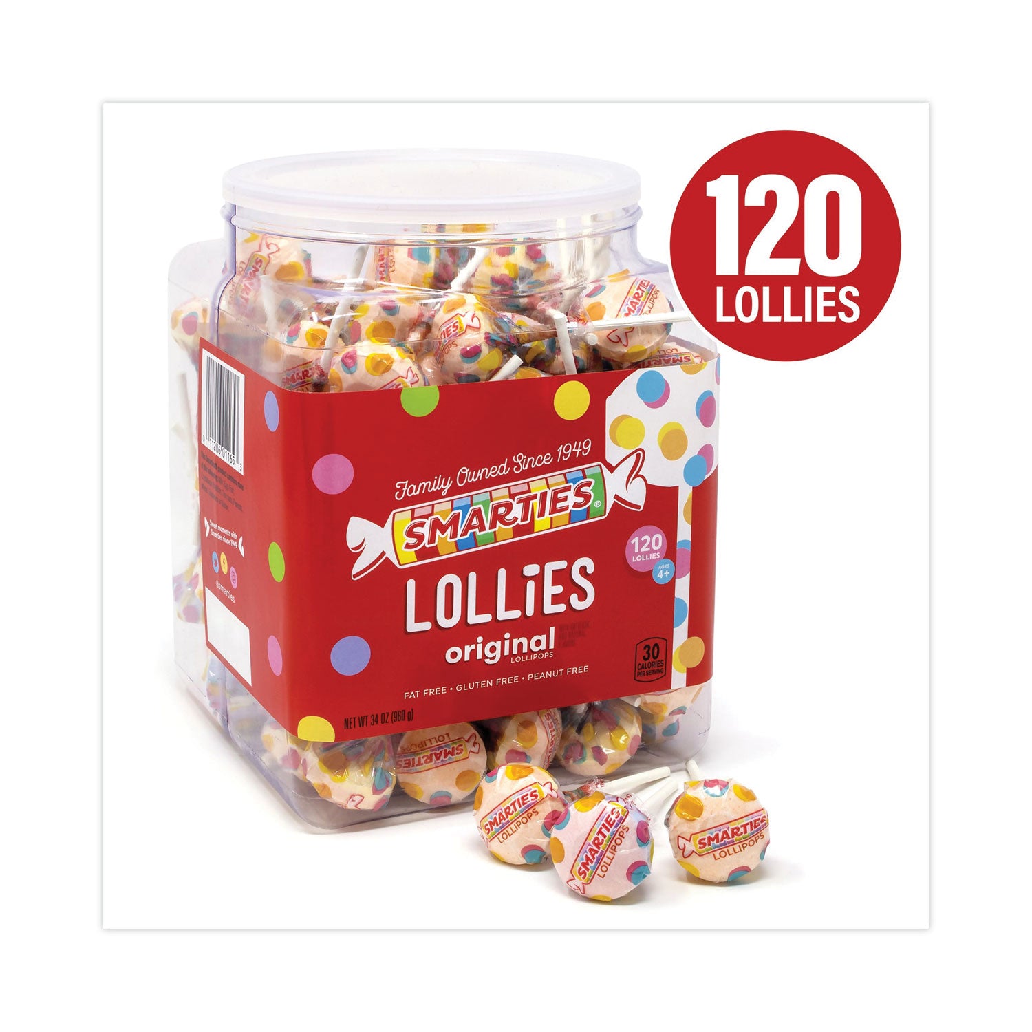 smarties-lollies-lollipops-34-oz-jar-120-pieces-ships-in-1-3-business-days_grr20900013 - 2