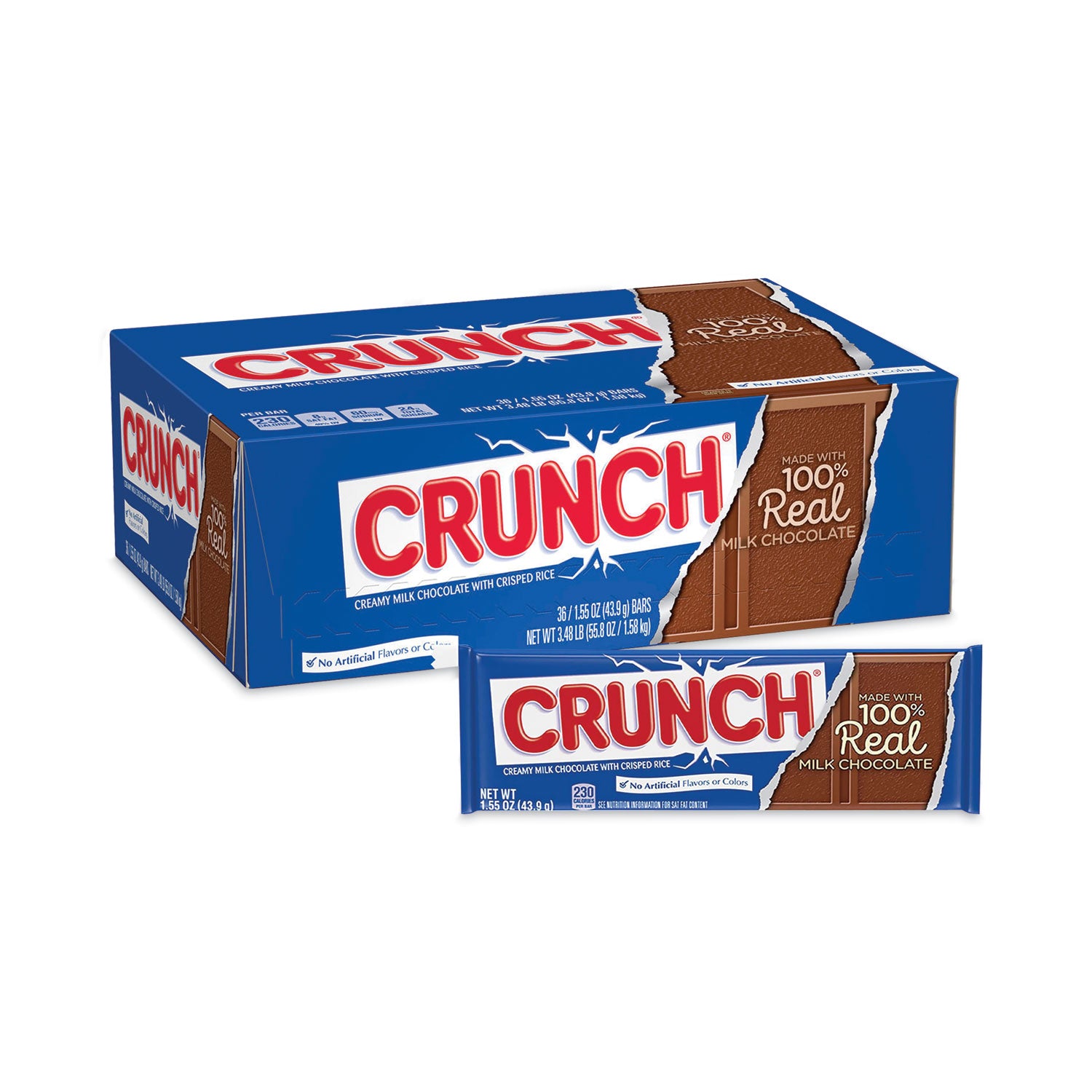 Crunch Bar, Individually Wrapped, 1.55 oz, 36/Carton, Ships in 1-3 Business Days