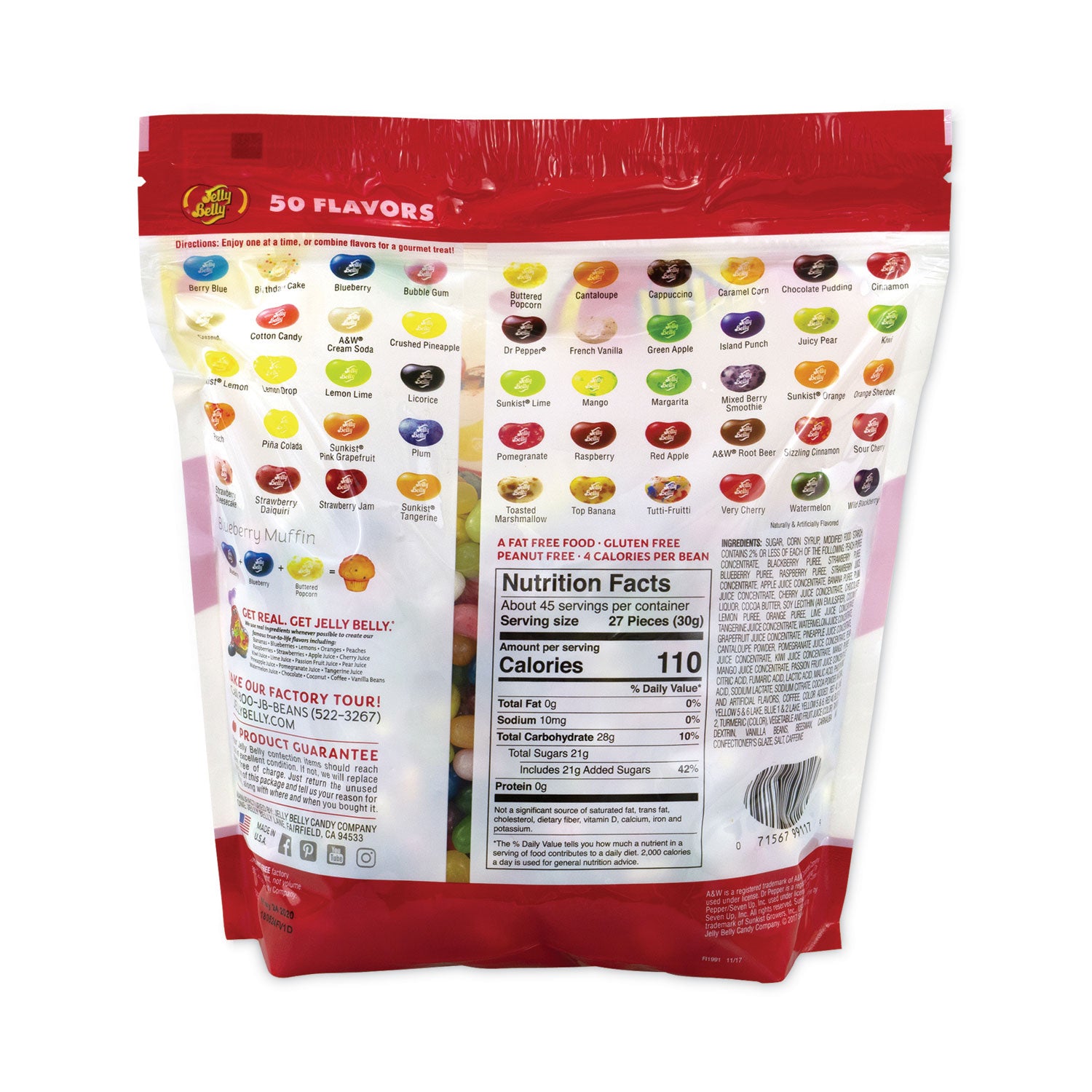 50 Flavors Jelly Beans Assortment, 3 lb Standup Bag, Ships in 1-3 Business Days