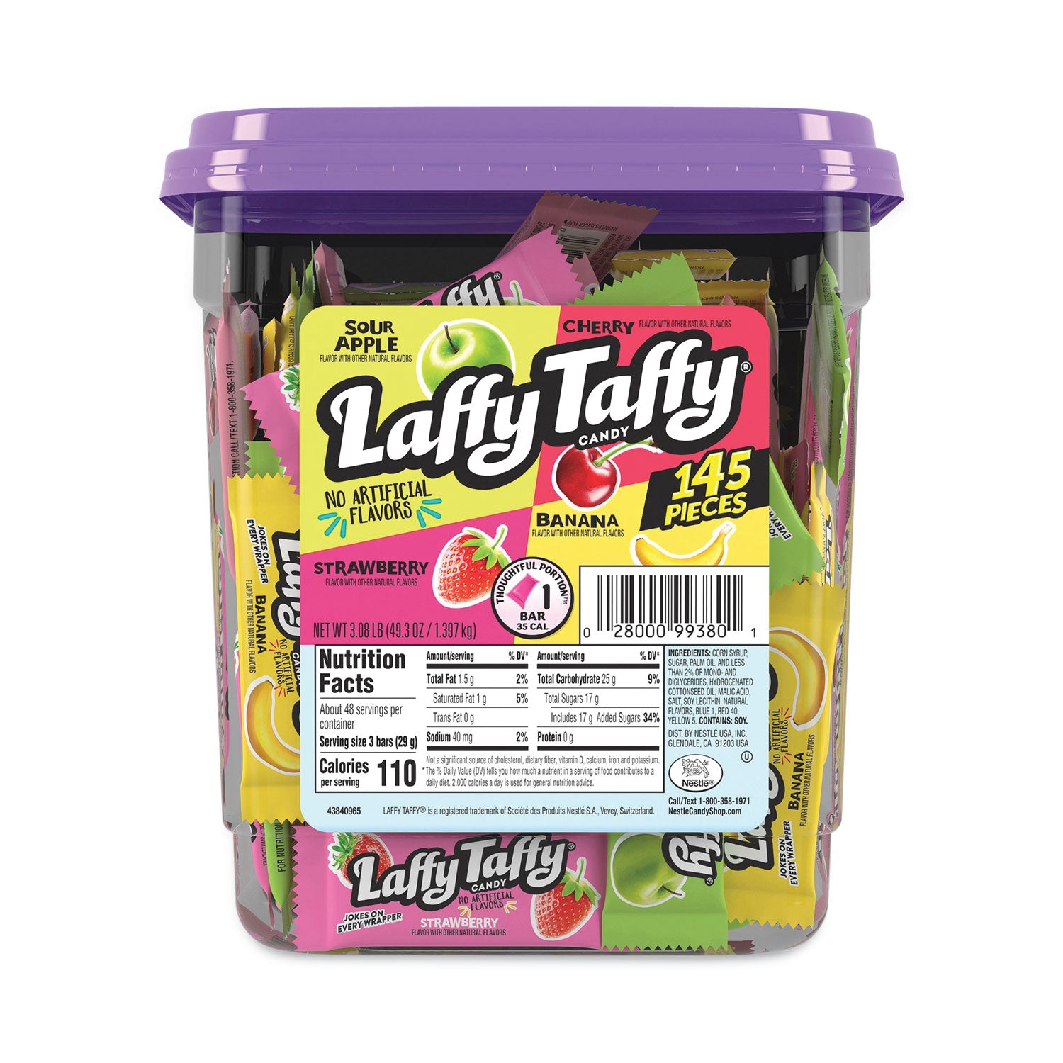 laffy-taffy-assorted-flavors-308-lb-tub-145-wrapped-pieces-tub-ships-in-1-3-business-days_grr20900119 - 1