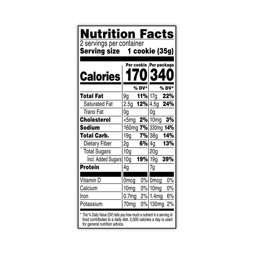 Homestyle Peanut Butter Cookies, 2.5 oz Pack, 2 Cookies/Pack, 60 Packs/Carton, Ships in 1-3 Business Days