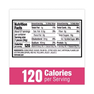 Mixed Fruit Chews, Assorted Flavors, 60 oz Tub, 365 Pieces, Ships in 1-3 Business Days
