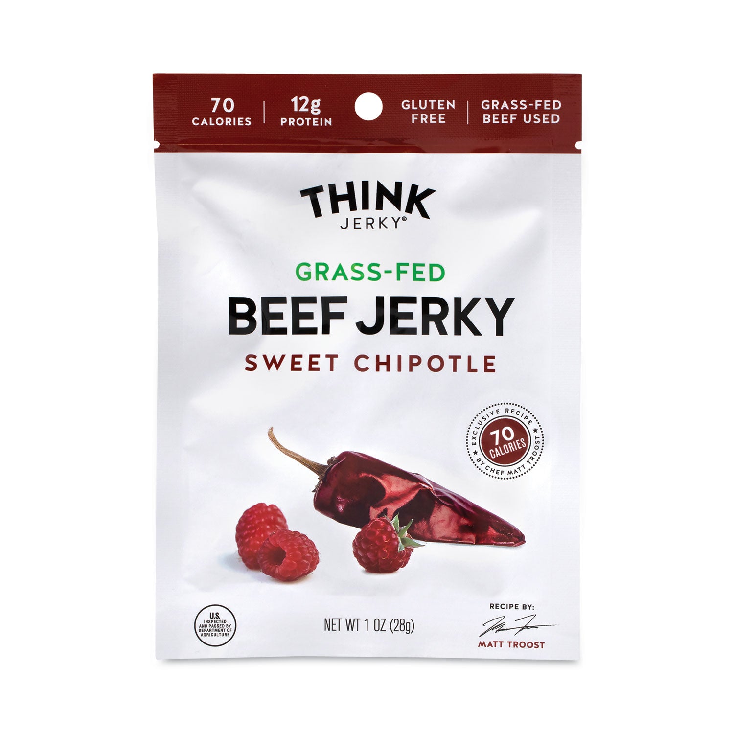 Sweet Chipotle Beef Jerky, 1 oz Pouch, 12/Pack, Ships in 1-3 Business Days