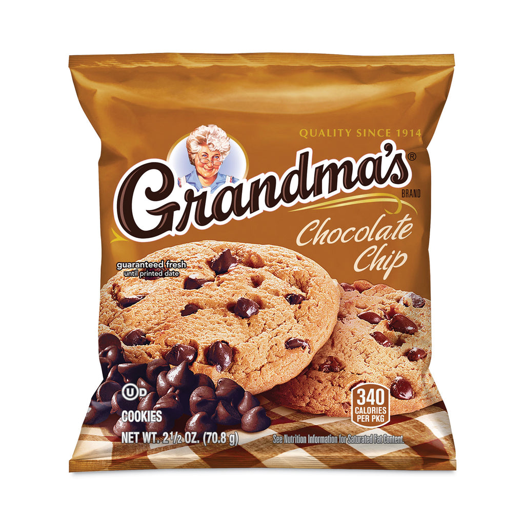 Homestyle Chocolate Chip Cookies, 2.5 oz Pack, 2 Cookies/Pack, 60 Packs/Carton, Ships in 1-3 Business Days