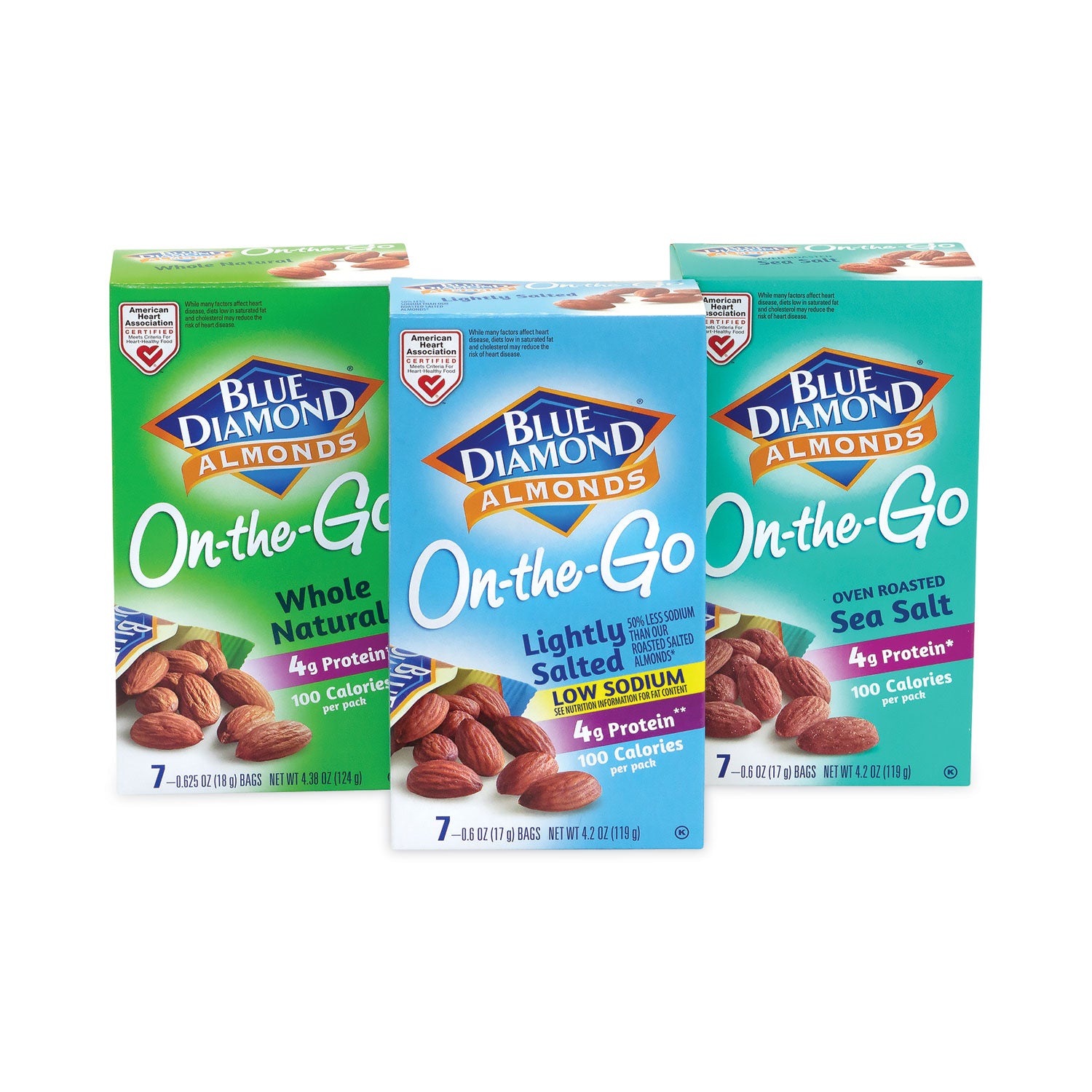 Almonds Variety Pack, Assorted Flavors, 0.6 oz Pouch, 7 Pouches/Box, 6 Boxes/Carton, Ships in 1-3 Business Days