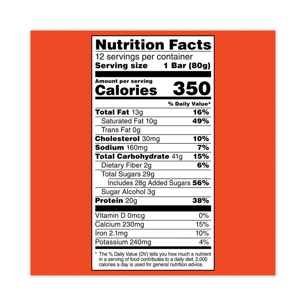 Recover Chocolate Chip Whey Protein Bar, 2.8 oz Bar, 12 Bars/Carton, Ships in 1-3 Business Days