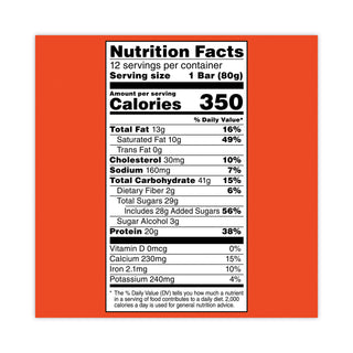 Recover Chocolate Chip Whey Protein Bar, 2.8 oz Bar, 12 Bars/Carton, Ships in 1-3 Business Days