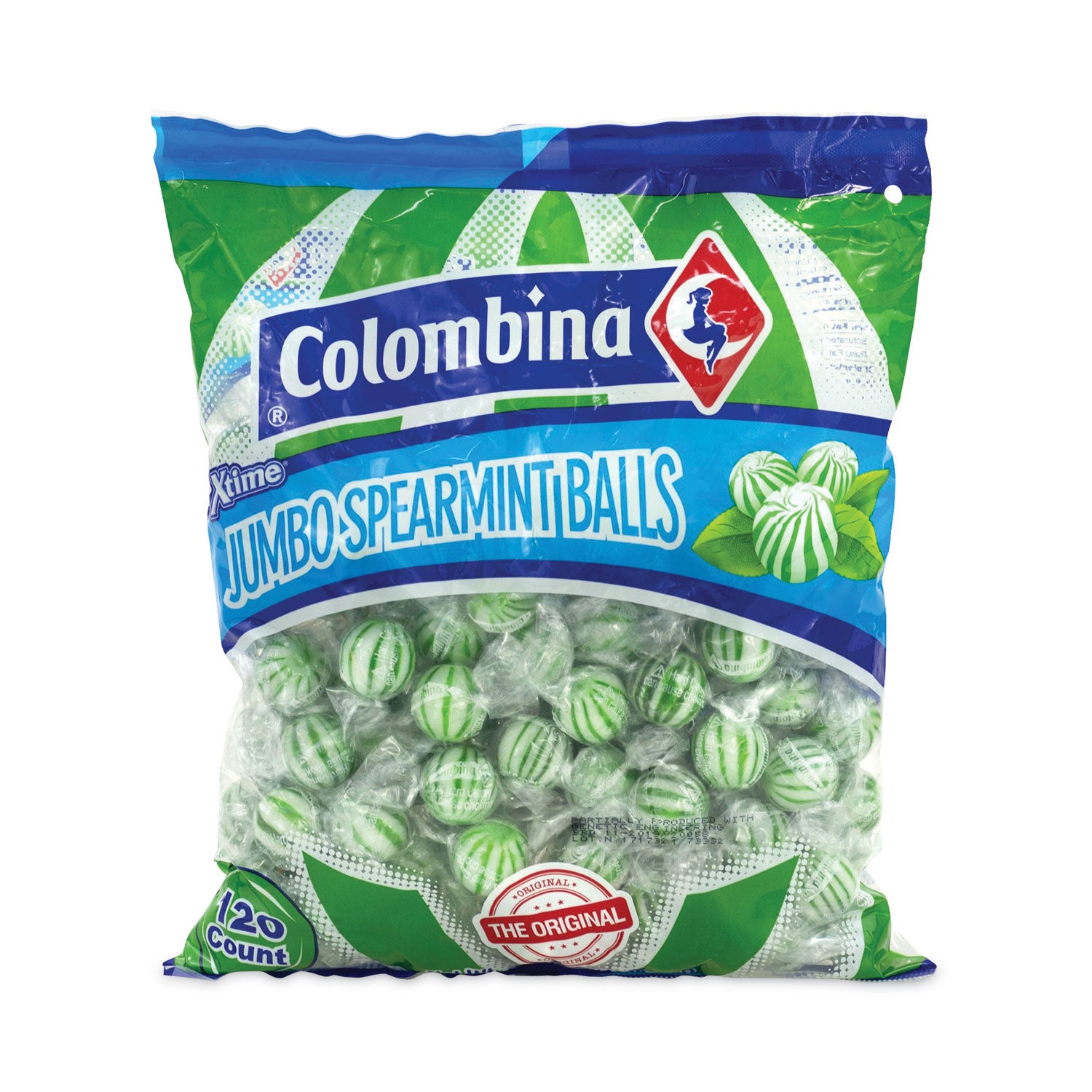 Jumbo Spearmint Balls, 0.04 oz, 120 Balls/Bag, 1 Bag/Carton, Ships in 1-3 Business Days