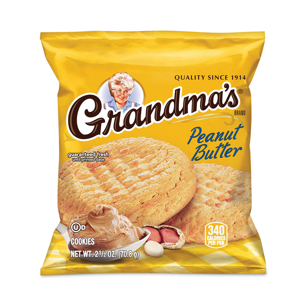 Homestyle Peanut Butter Cookies, 2.5 oz Pack, 2 Cookies/Pack, 60 Packs/Carton, Ships in 1-3 Business Days