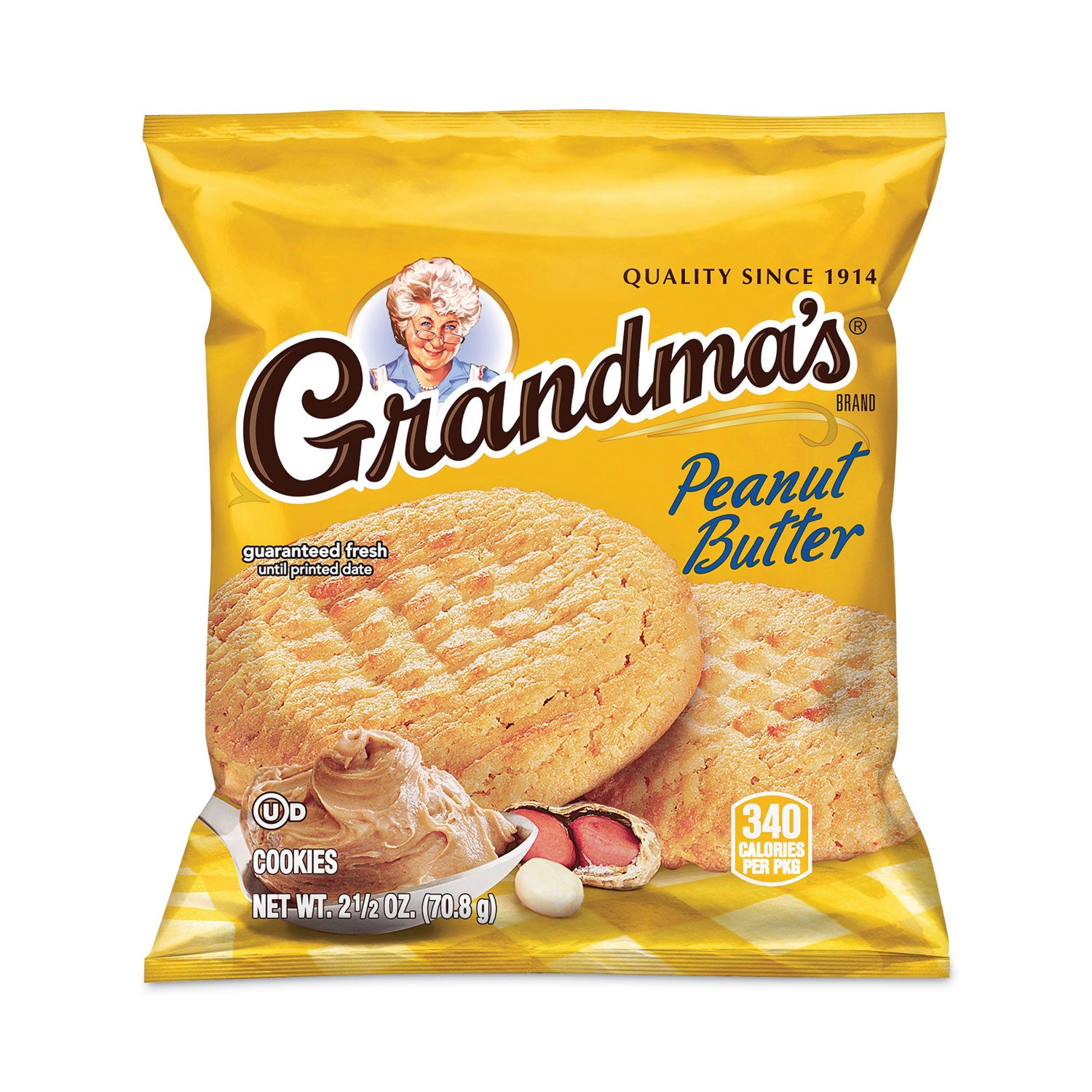 Homestyle Peanut Butter Cookies, 2.5 oz Pack, 2 Cookies/Pack, 60 Packs/Carton, Ships in 1-3 Business Days