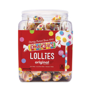 Smarties Lollies Lollipops, 34 oz Jar, 120 Pieces, Ships in 1-3 Business Days