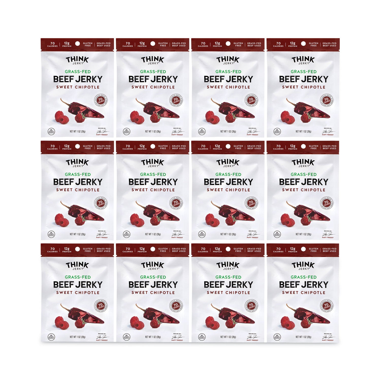 Sweet Chipotle Beef Jerky, 1 oz Pouch, 12/Pack, Ships in 1-3 Business Days