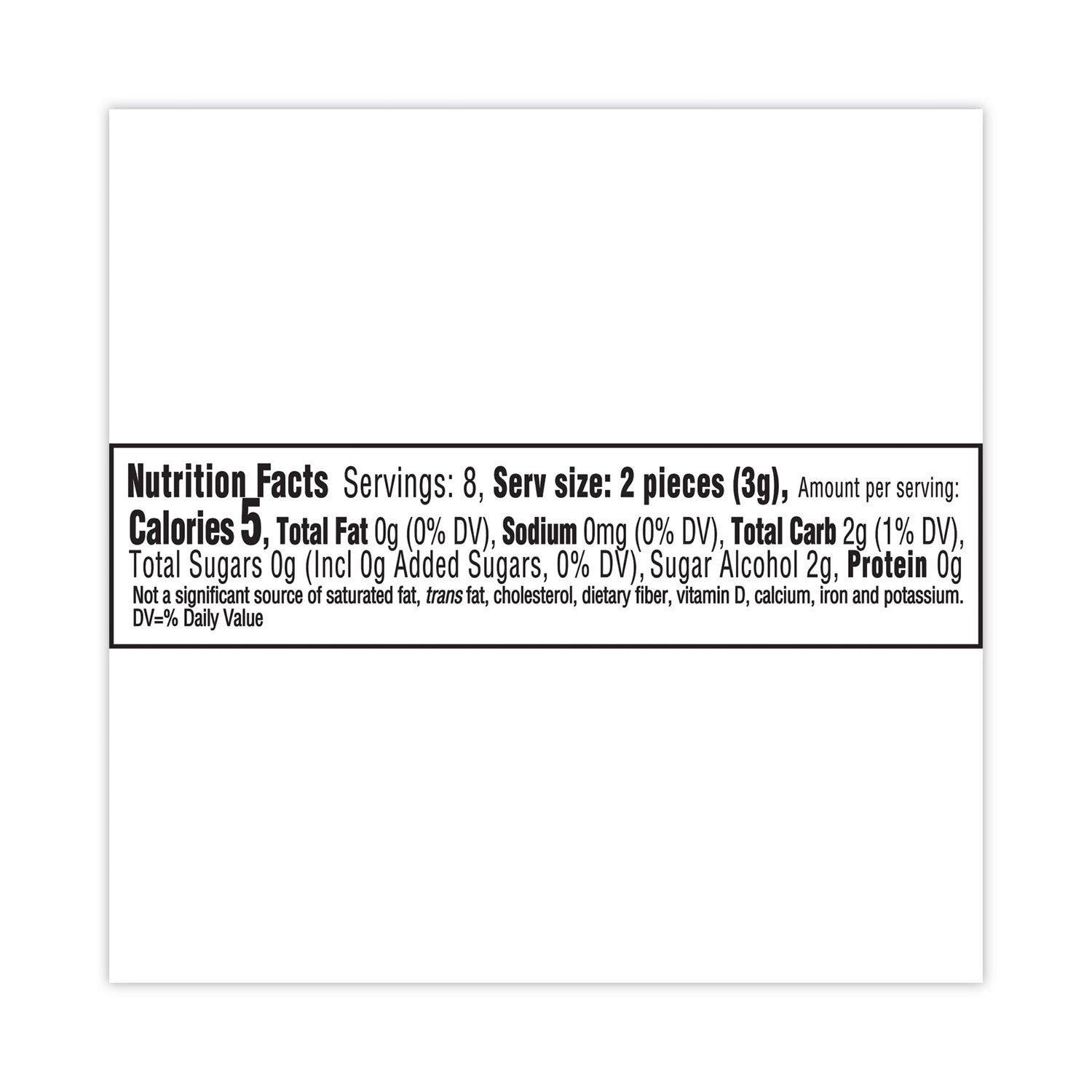 Sugar-Free Gum, White Peppermint,16 Pieces/Pack, 9 Packs/Carton, Ships in 1-3 Business Days