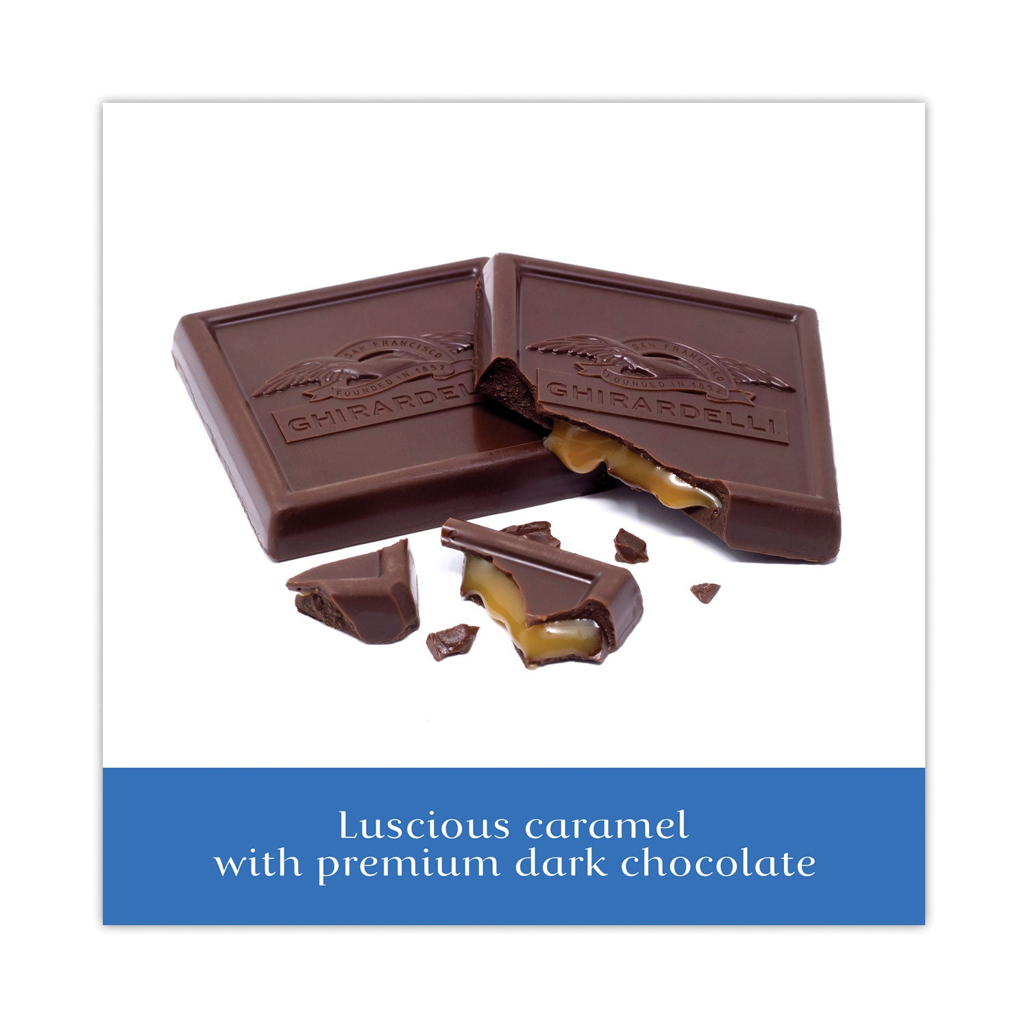 Dark and Sea Salt Caramel Chocolate Squares, 5.32 oz Packs, 3 Count, Ships in 1-3 Business Days