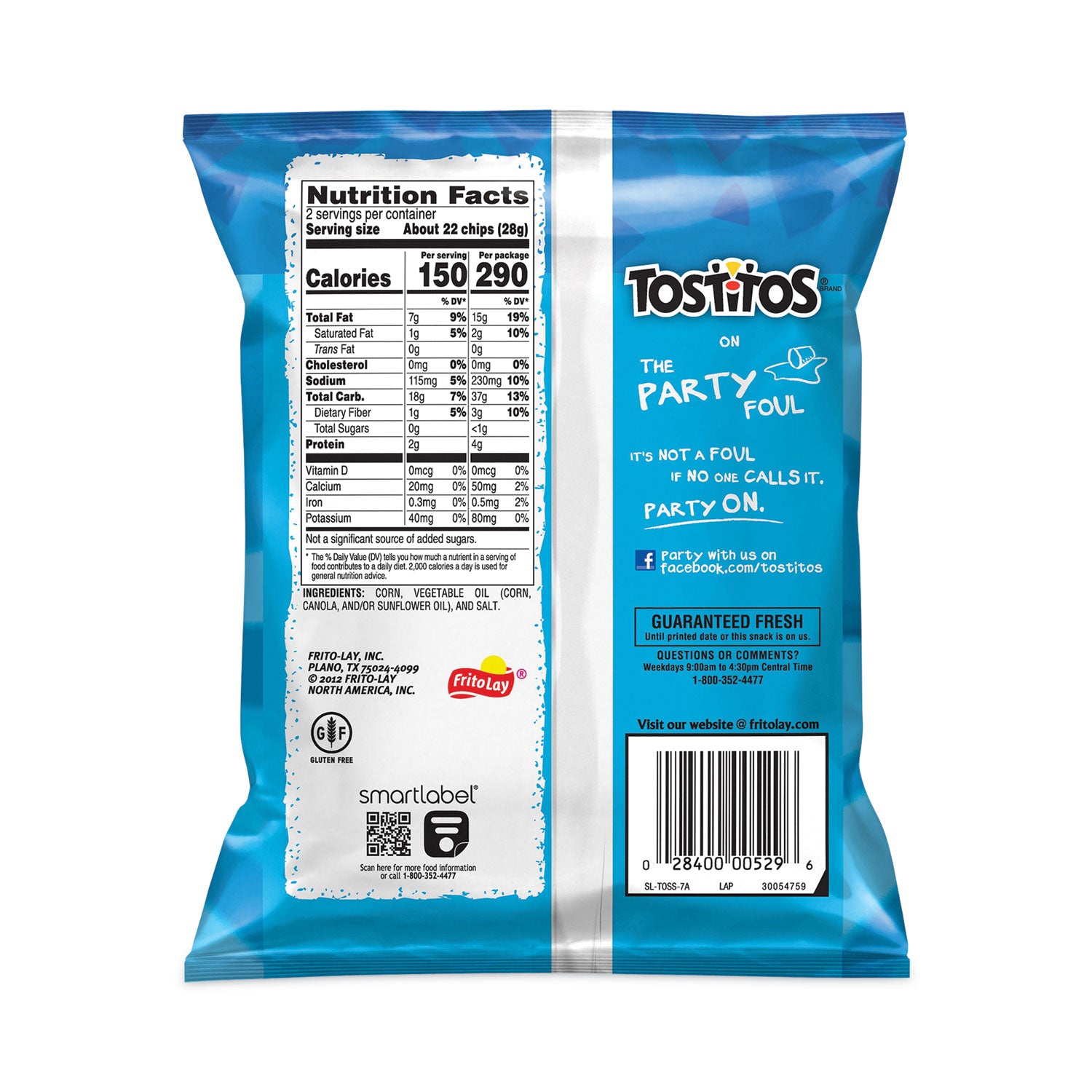 Bite Size Tortilla Chips, 2 oz Bag, 64 Bags/Carton, Ships in 1-3 Business Days