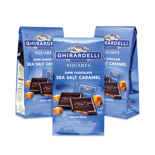 Dark and Sea Salt Caramel Chocolate Squares, 5.32 oz Packs, 3 Count, Ships in 1-3 Business Days