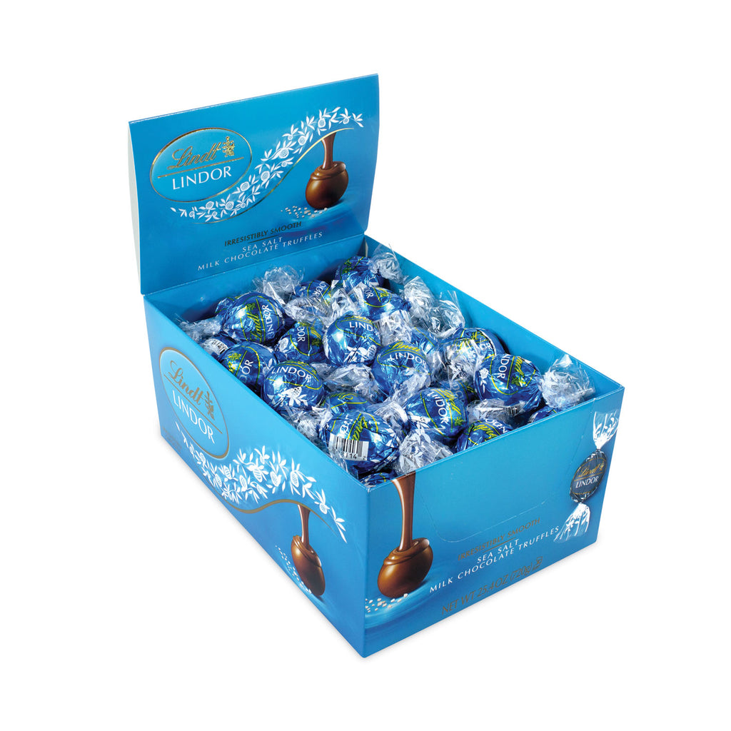 Lindor Truffles Milk Chocolate Sea Salt, 1.85 lb, 60 Pieces/Carton, Ships in 1-3 Business Days
