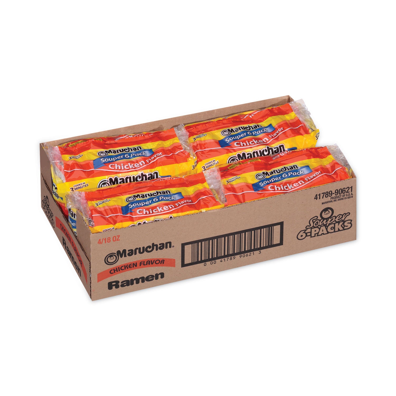 Ramen Noodle Soup Chicken Flavor Souper, 3 oz, 6/Package, 4 Packages/Pack, Ships in 1-3 Business Days