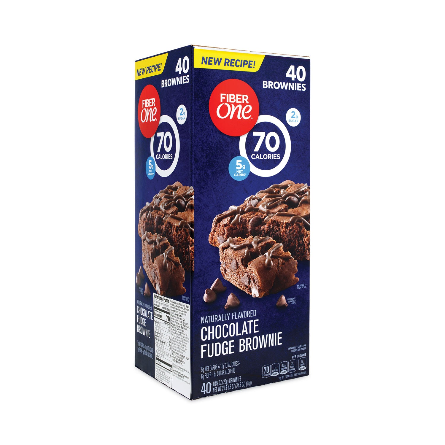 70 Calorie Chocolate Fudge Brownies, 0.89 oz, 40/Carton, Ships in 1-3 Business Days