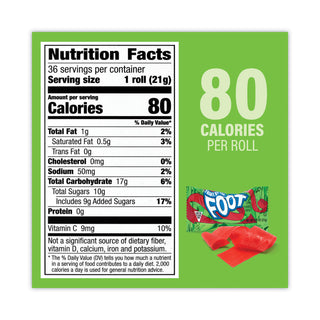 Fruit By The Foot Variety Pack, Assorted Flavors, 0.75 oz, 36 Pouches/Carton, Ships in 1-3 Business Days