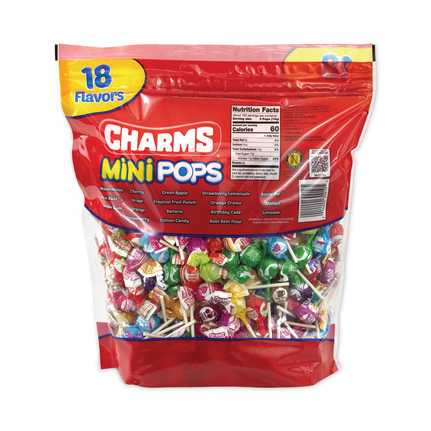 Mini Pops, 3.74 lb Bag, Assorted Flavors, 300/Bag, Ships in 1-3 Business Days