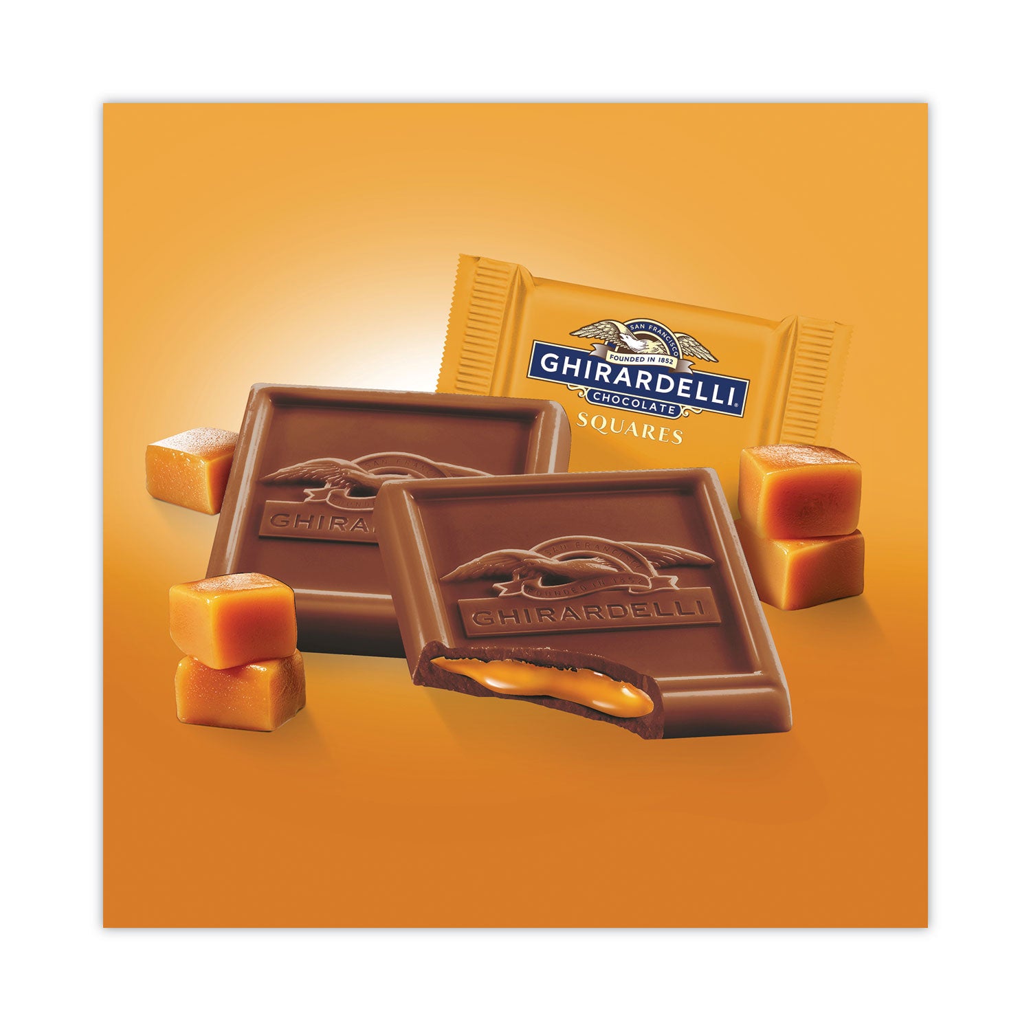 Milk Chocolate and Caramel Chocolate Squares, 15.96 oz Bag, Ships in 1-3 Business Days