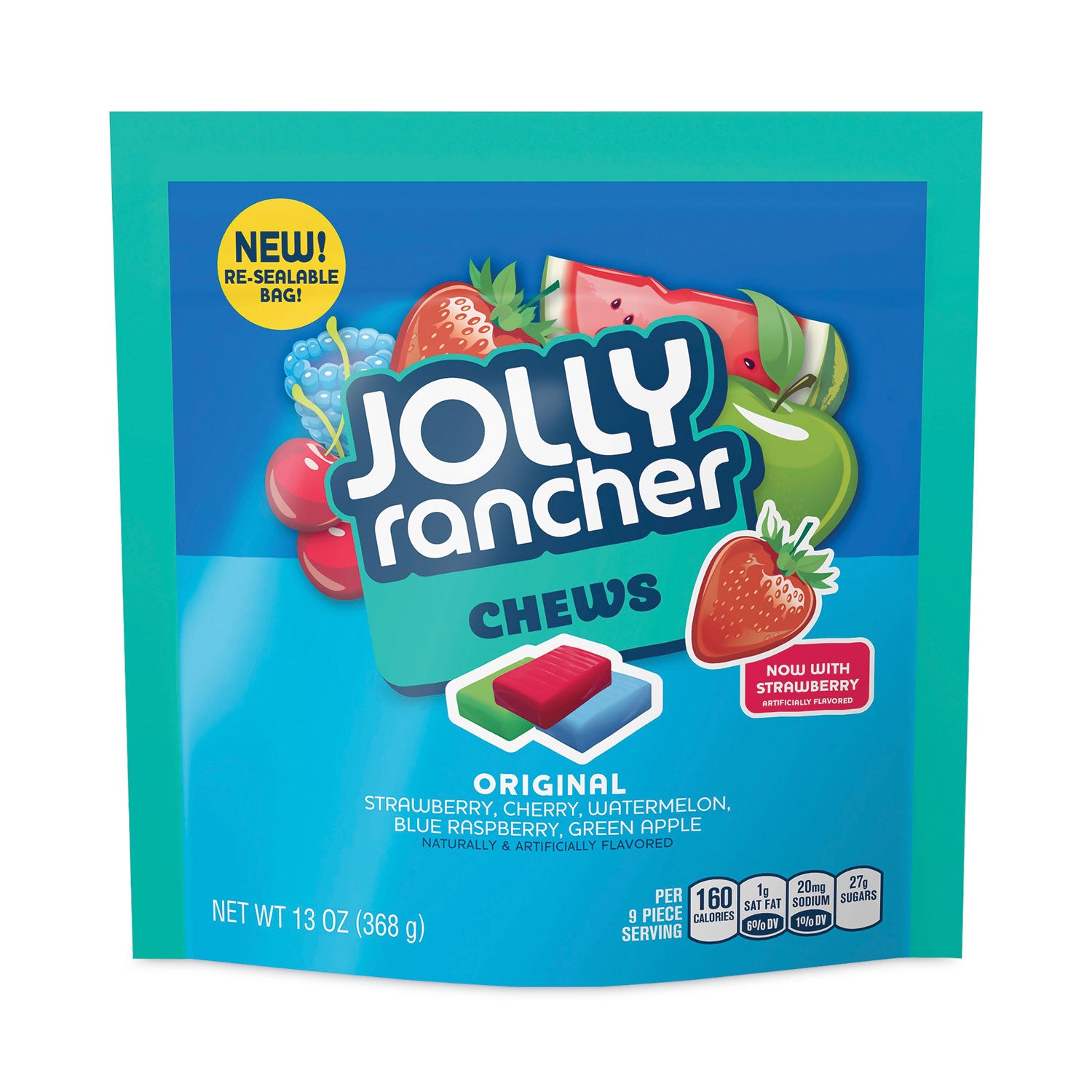 Chews Candy, Assorted Flavors, 13 oz Pouches, 4/Carton, Ships in 1-3 Business Days