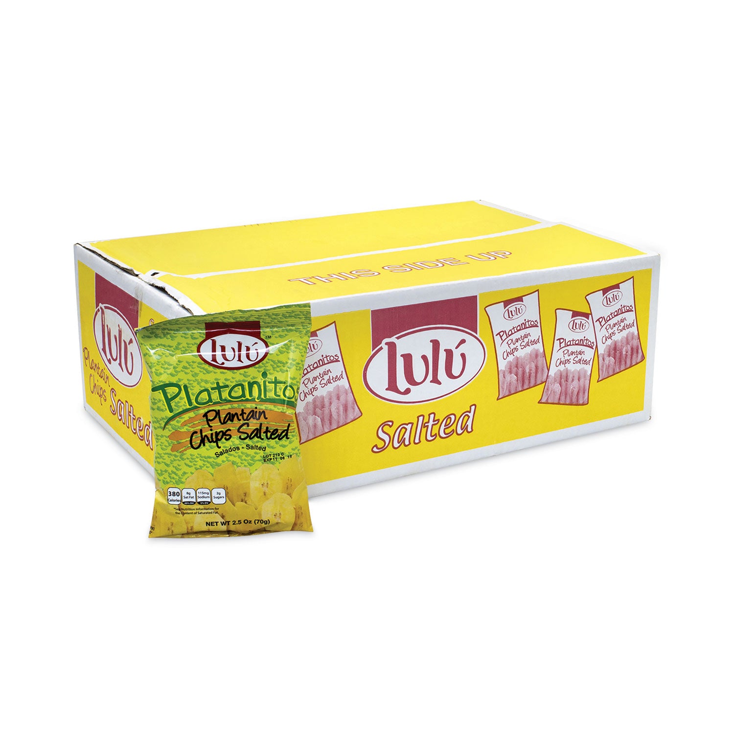 Platanitos Plantain Chips, 2.5 oz/Pack, 30 Packs/Carton, Ships in 1-3 Business Days