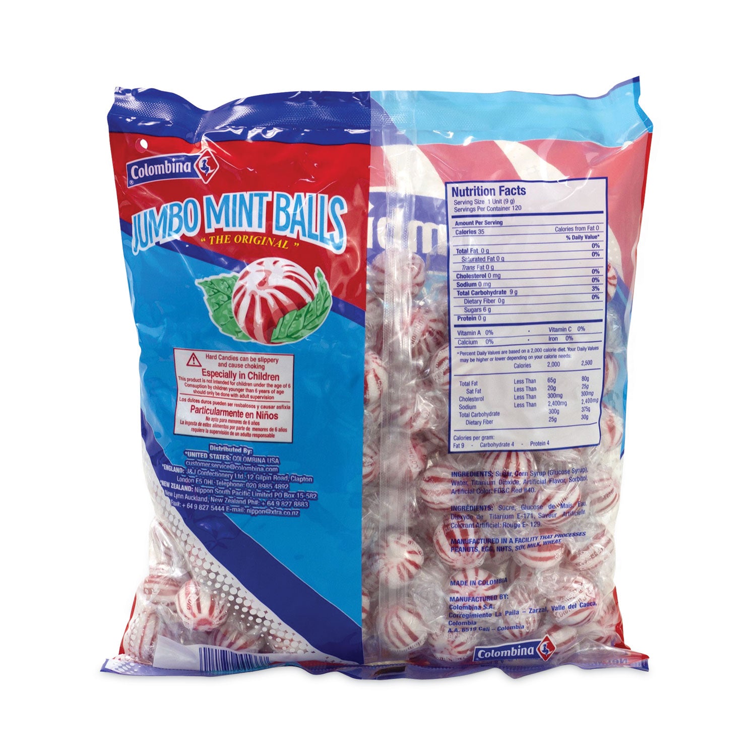 Jumbo Peppermint Balls Bag, 0.04 oz, 120 Balls/Bag, 1 Bag/Carton, Ships in 1-3 Business Days