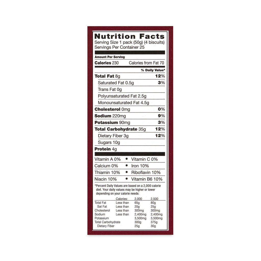 belVita Breakfast Biscuits, Cinnamon Brown Sugar, 1.76 oz Pack, 25 Packs/Carton, Ships in 1-3 Business Days
