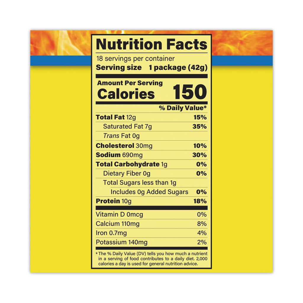 Beef and Cheese Meat Sticks, 1.5 oz, 18/Carton, Ships in 1-3 Business Days