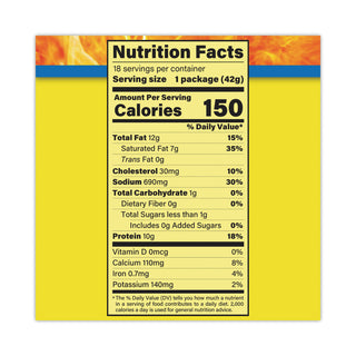 Beef and Cheese Meat Sticks, 1.5 oz, 18/Carton, Ships in 1-3 Business Days