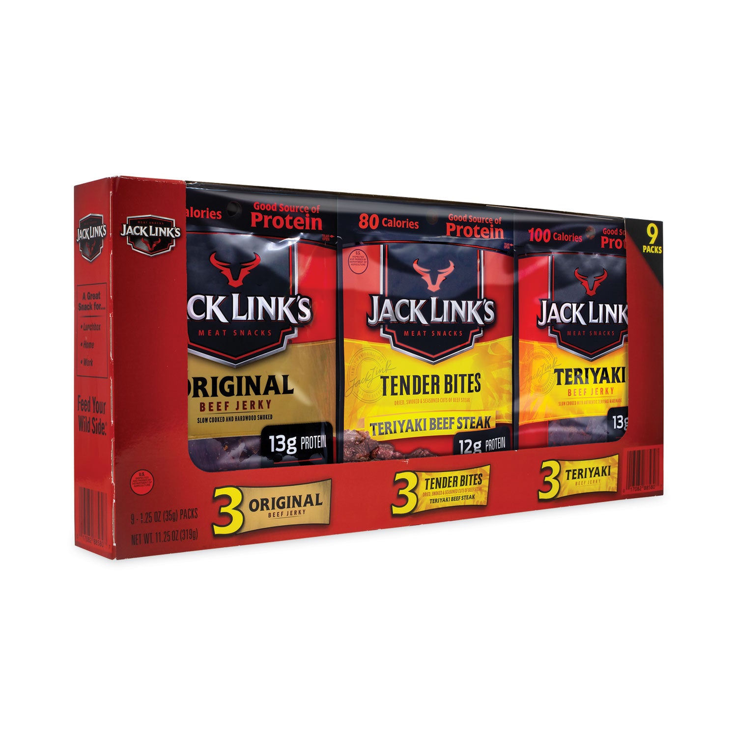 Beef Jerky Variety Pack, 1.5 oz, 9/Carton, Ships in 1-3 Business Days