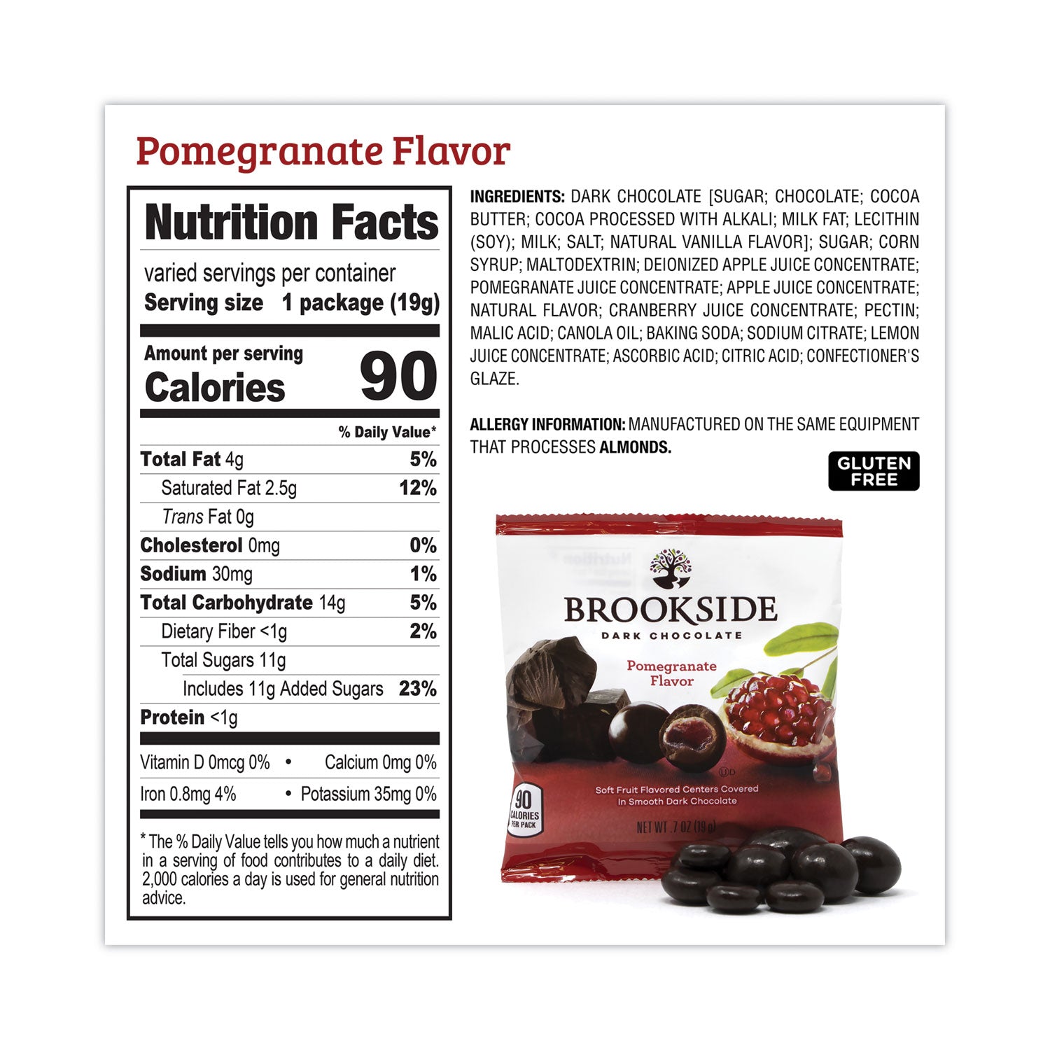 Dark Chocolate Fruit, Acai Blueberry and Pomegranate, 30 Pouches/Carton, Ships in 1-3 Business Days