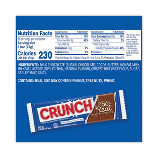 Crunch Bar, Individually Wrapped, 1.55 oz, 36/Carton, Ships in 1-3 Business Days