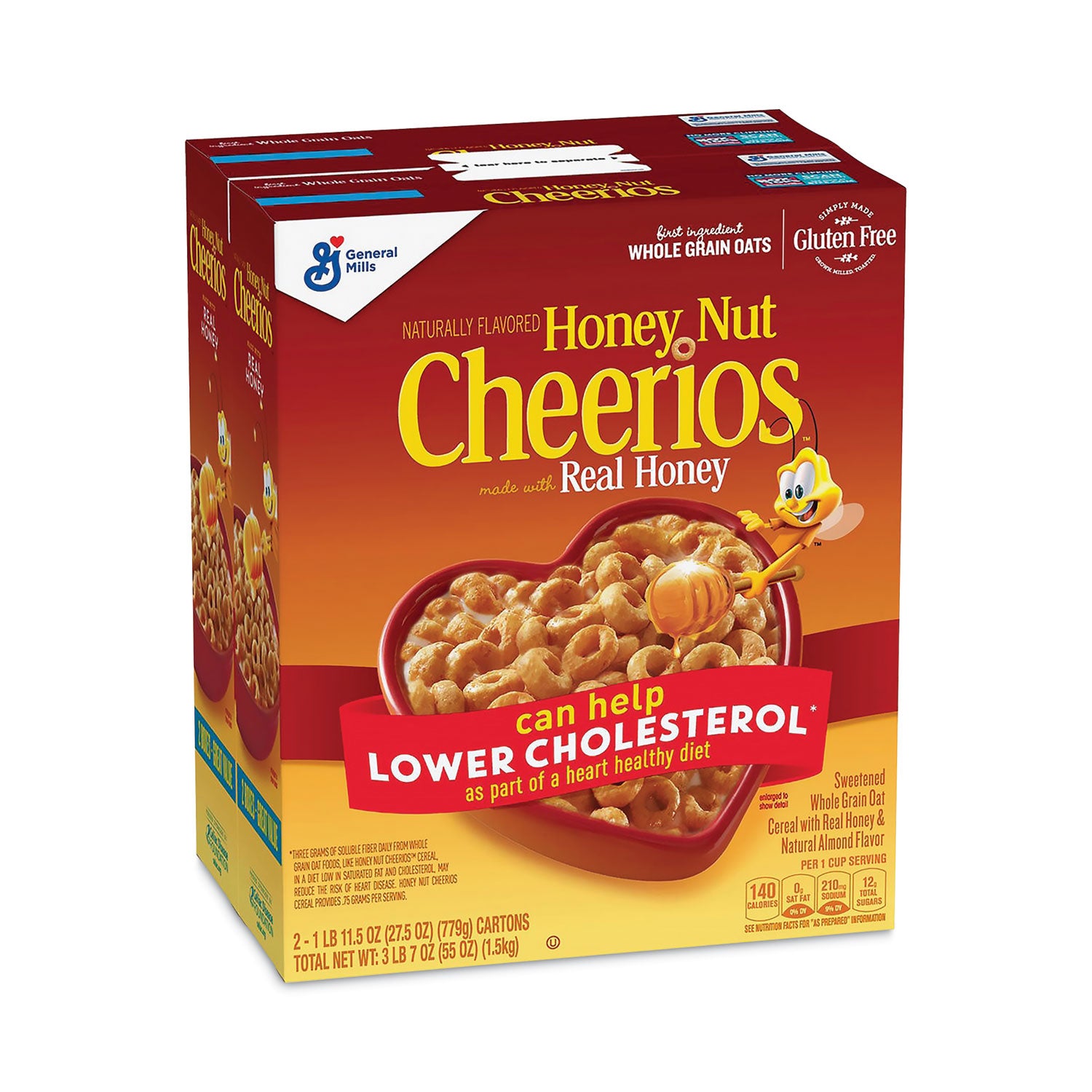 Honey Nut Cereal, 27.5 oz Box, 2/Carton, Ships in 1-3 Business Days