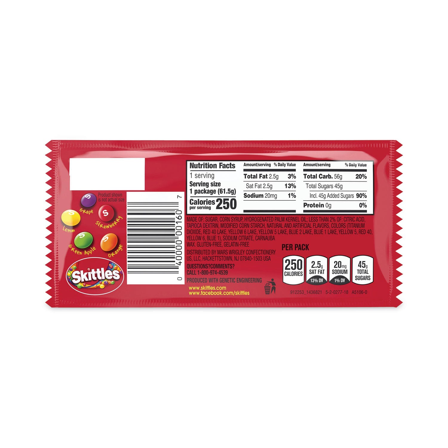 Chewy Candy, Original, 2.17 oz Bag, 36 Bags/Carton, Ships in 1-3 Business Days