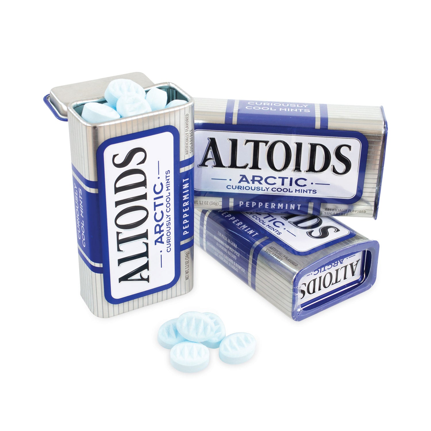 Arctic Peppermint Mints, 1.2 oz, 8 Tins/Pack, Ships in 1-3 Business Days