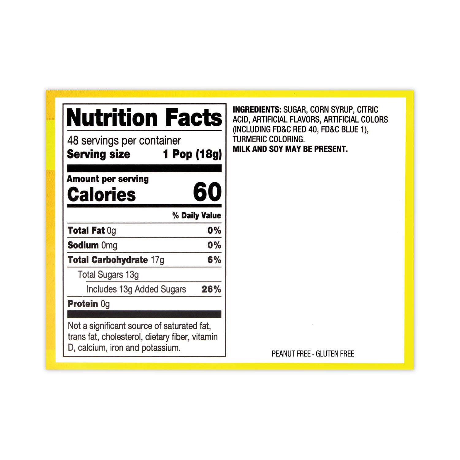 Sweet and Sour Pop, Assorted Flavors, 0.63 oz, 48/Carton, Ships in 1-3 Business Days