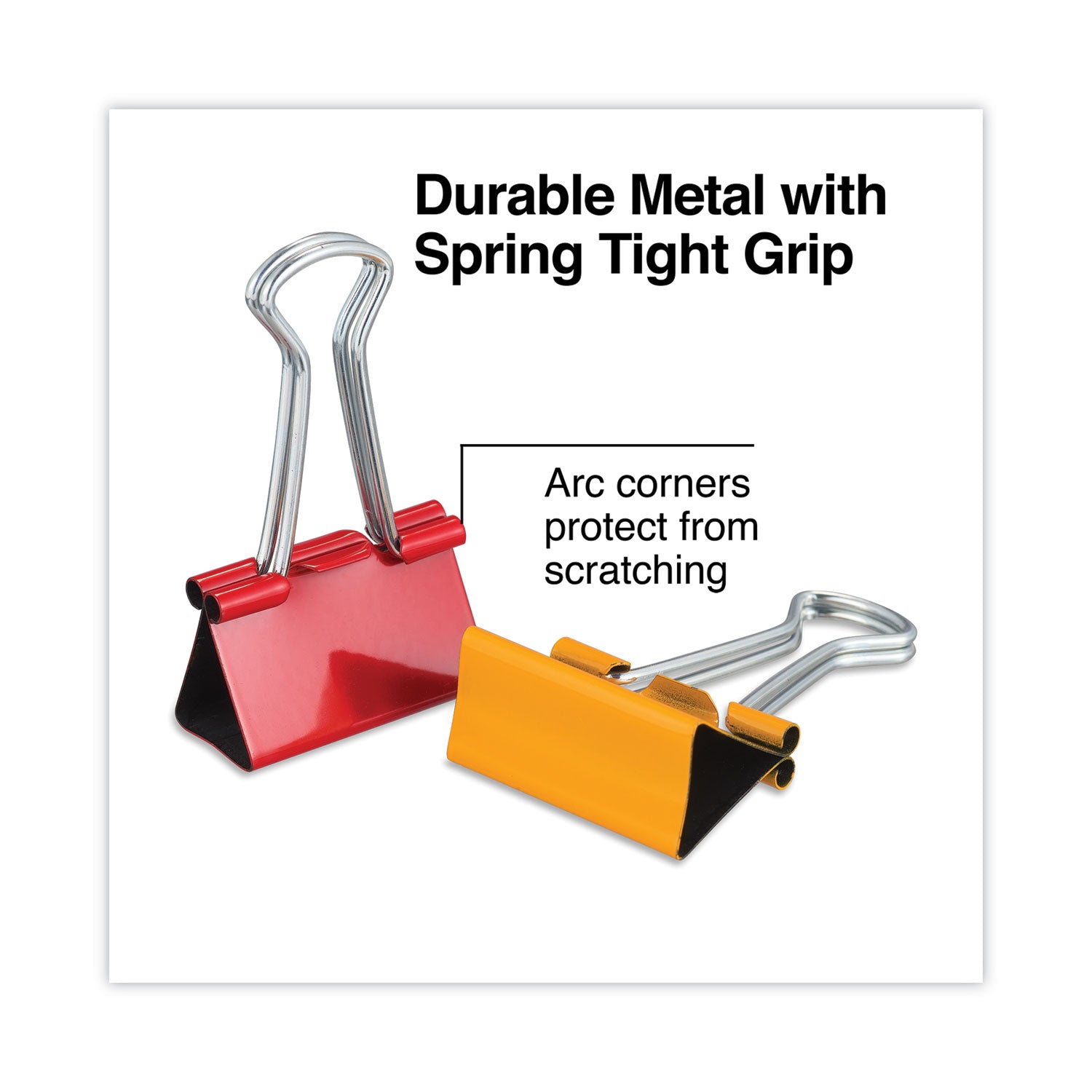 Binder Clips with Storage Tub, Medium, Assorted Colors, 24/Pack