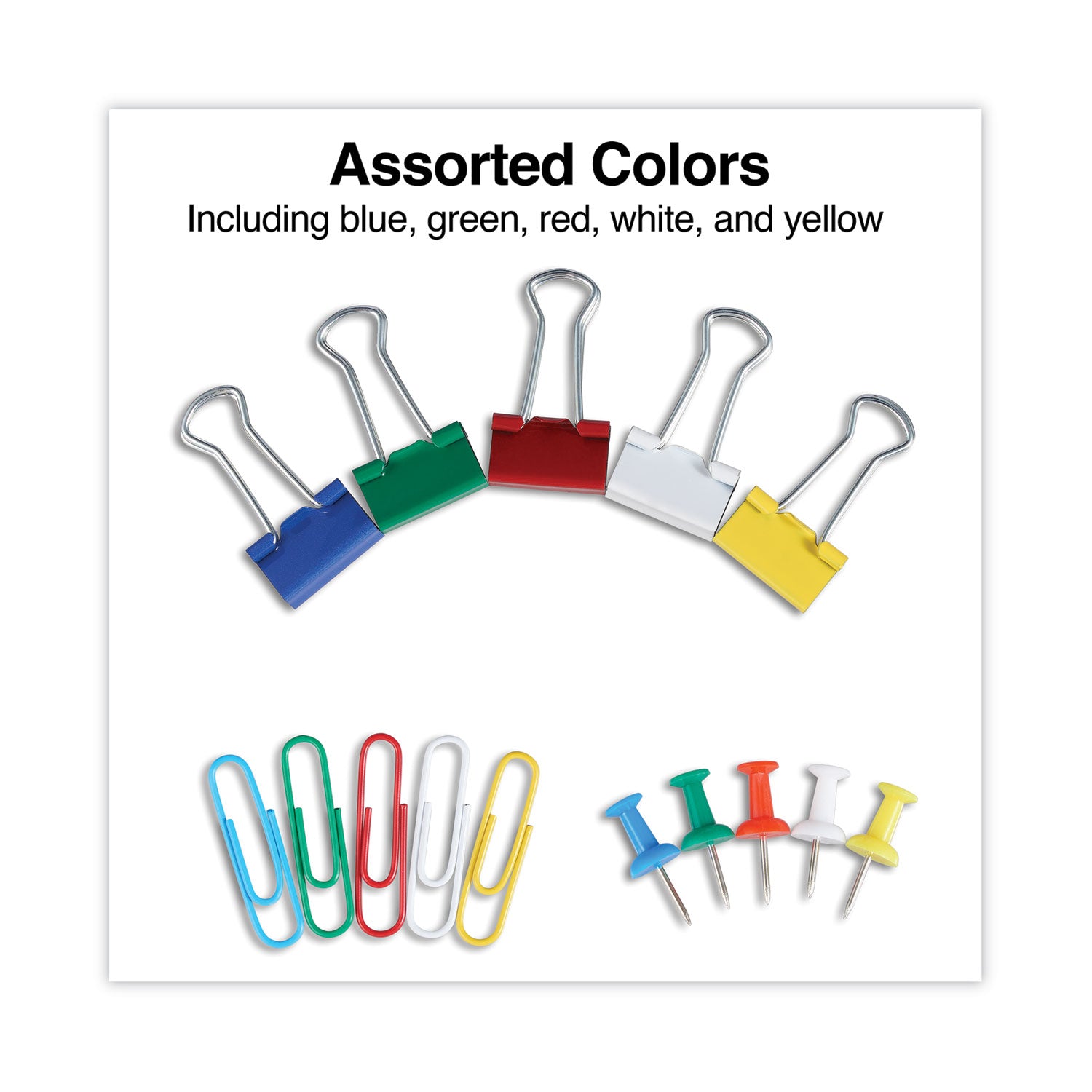 combo-clip-pack-with-3-tier-organizer-tub-380-small-paper-clips-280-push-pins-46-small-binder-clips-assorted-colors_unv31203 - 4