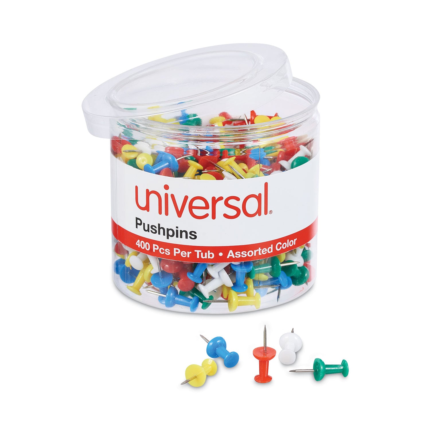 colored-push-pins-plastic-assorted-038-400-pack_unv31314 - 2