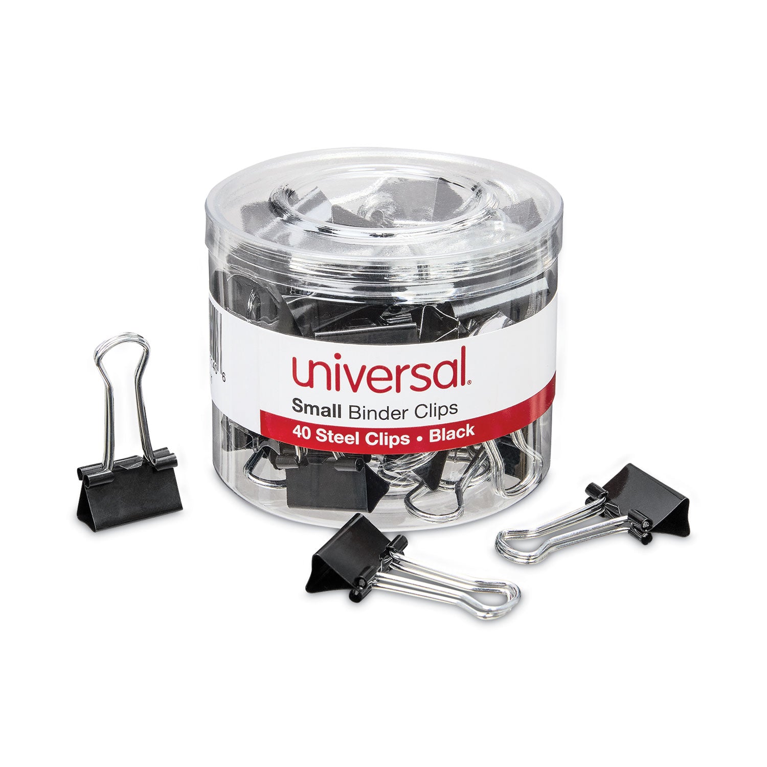 binder-clips-with-storage-tub-small-black-silver-40-pack_unv11140 - 2