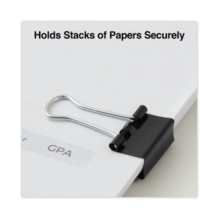 Binder Clips with Storage Tub, Small, Black/Silver, 40/Pack