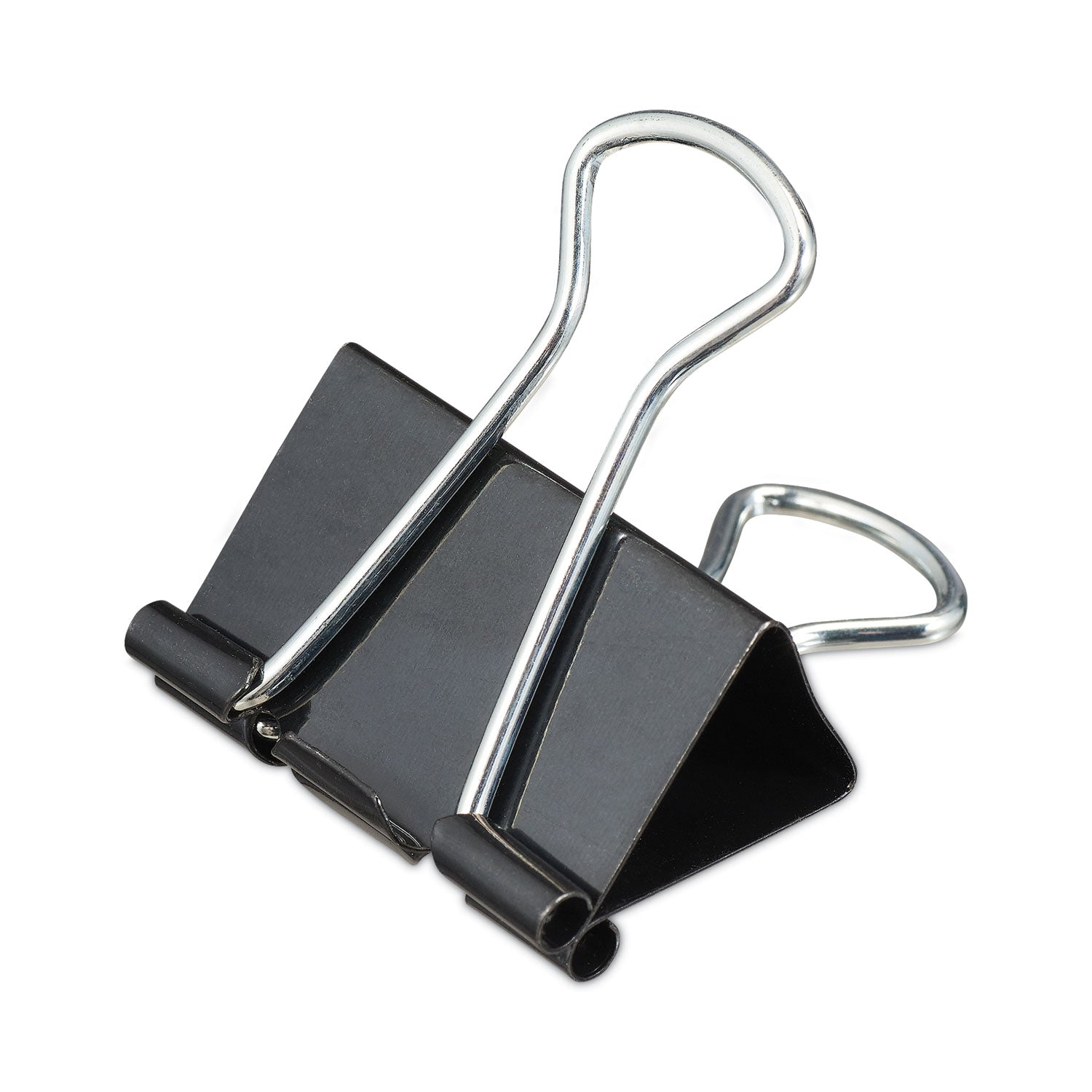 Binder Clips, Medium, Black/Silver, 12/Box - 