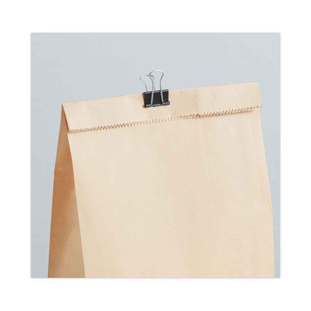 Binder Clip Zip-Seal Bag Value Pack, Small, Black/Silver, 144/Pack