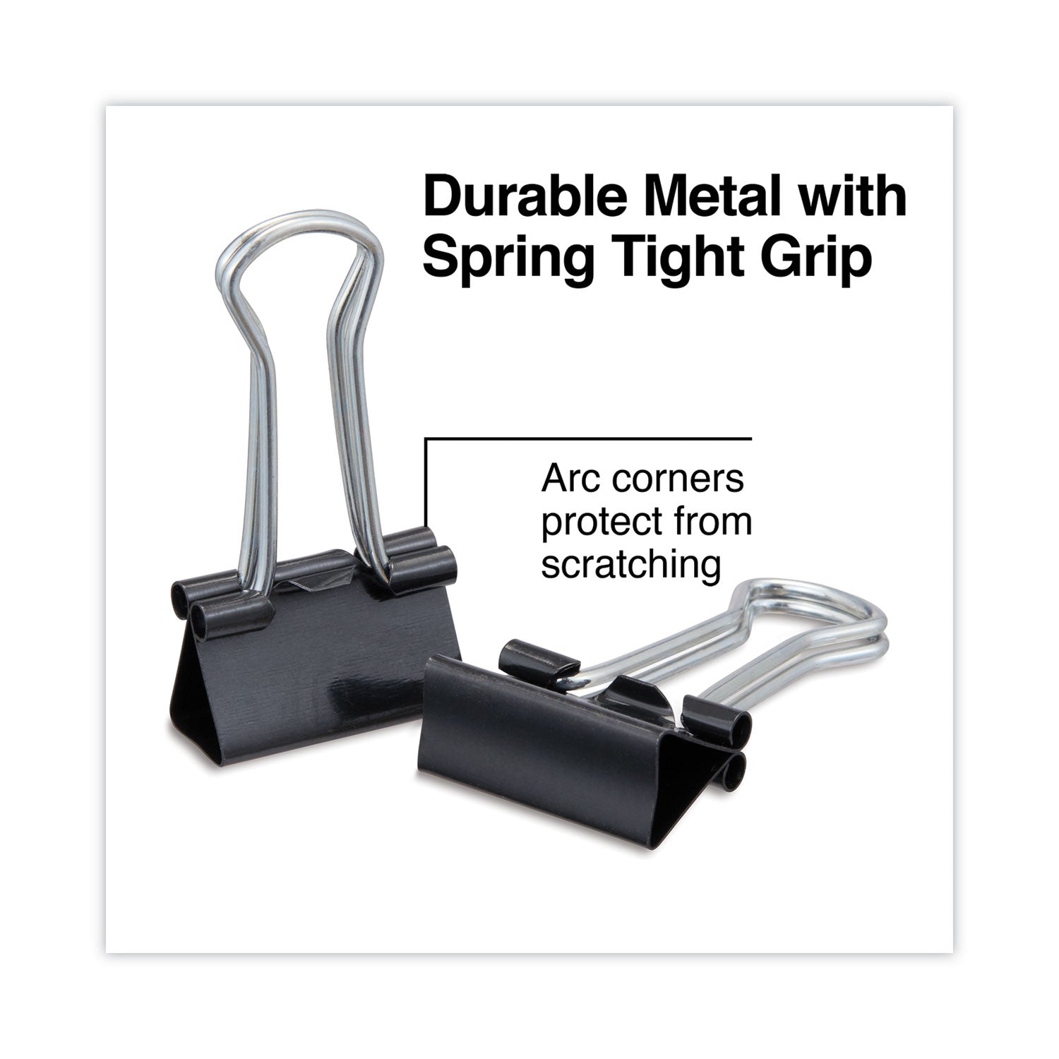 Binder Clip Zip-Seal Bag Value Pack, Small, Black/Silver, 144/Pack