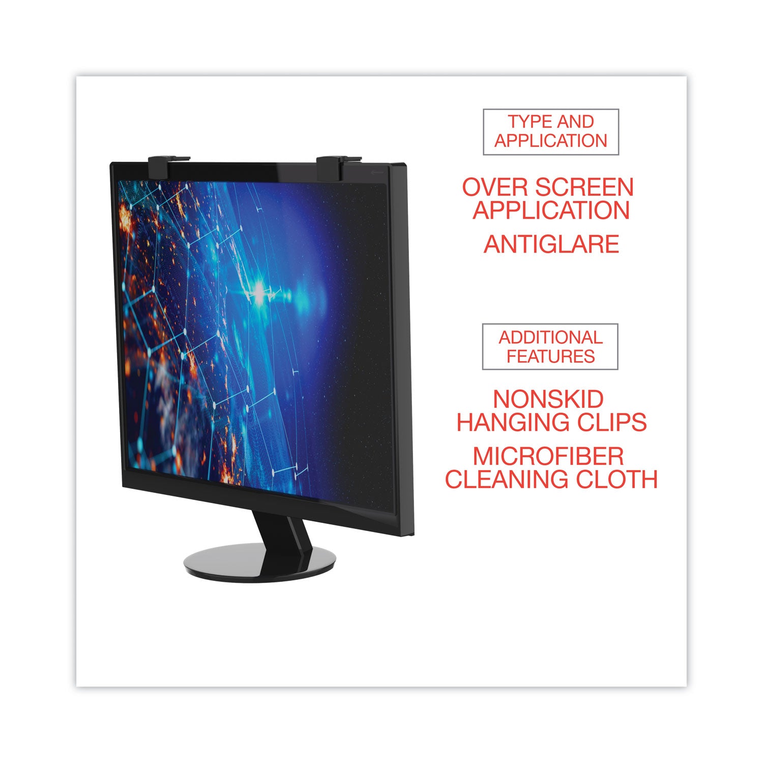 Protective Antiglare LCD Monitor Filter for 17" to 18" Flat Panel Monitor - 