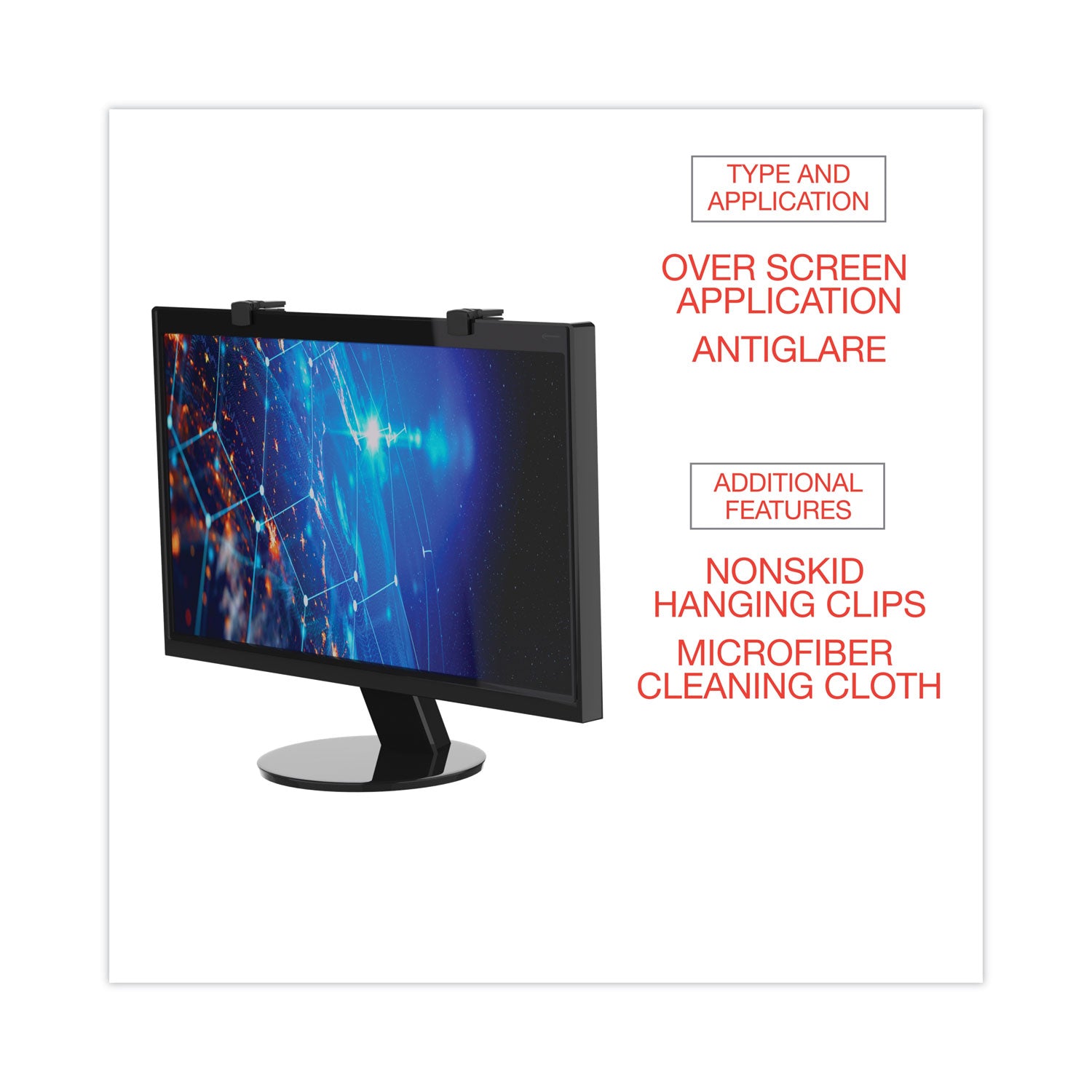 Protective Antiglare LCD Monitor Filter for 24" Widescreen Flat Panel Monitor, 16:9/16:10 Aspect Ratio - 